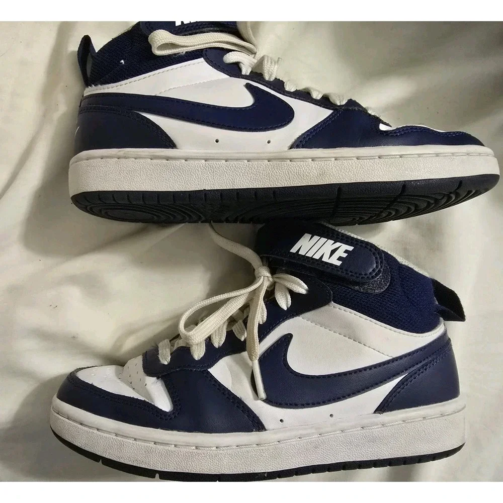 Nike Court Borough Mid 2 (GS) White Blue CD7782 107 Size‎ 3.5Y